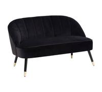 Atmosphera - Banquette 2 Places Naova - pin et Velours - Noir