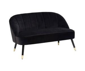 Atmosphera - Banquette 2 Places Naova - pin et Velours - Noir