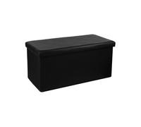 Atmosphera - Banc coffre pliant Loft - Effet cuir 76 x 38 cm - Noir