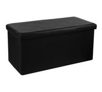 Atmosphera - Banc coffre pliant Loft - Effet cuir 76 x 38 cm - Noir