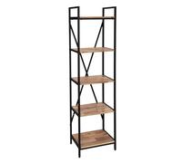 Atmosphera - Bibliothèque Étagère Industrielle Edena - 5 Niveaux, H 180 cm, Bois d'Acacia et Métal - Meuble de Rangement pour Salon, Bureau