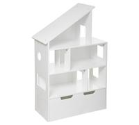 Bibliothèque maison + coffre à roulettes Atmosphera Blanc G