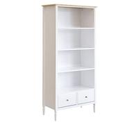 Atmosphera - Bibliothèque Solen - 2 tiroirs - Bois - Blanc - 174-5 cm