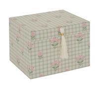 Atmosphera - Boîte à bijoux avec miroir fleur de rose 18x15x13,2cm vert