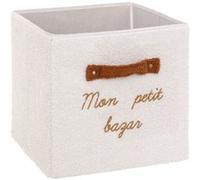 Panier de rangement Fluffy blanc 29x29cm - Atmosphera createur d'interieur