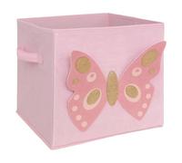 Atmosphera for Kids – Boîte de rangement en velours Papillon 29x29 cm Rose