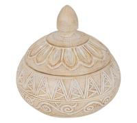 Atmosphera - Boîte déco Oriental résine Beige d15,5x14,5cm