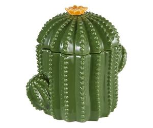 Atmosphera - Boîte déco yuca céramique Vert 16xh15,5x11cm
