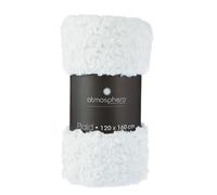 Atmosphera Plaid Bouclette fausse fourrure blanc 120 x 160 cm