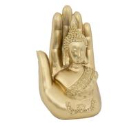 Atmosphera - Bouddha Main déo Andy h.18cm résine doré