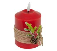 Atmosphera - Bougie led déco branche h.10cm rouge