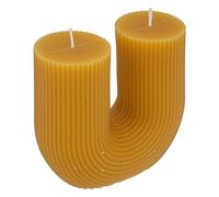 Atmosphera - Bougie LED Demi en coton H12cm jaune moutarde