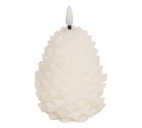 Atmosphera - Bougie led forme pomme de pain h.13cm blanc