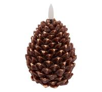 Atmosphera - Bougie led pomme de pin h.13cm marron