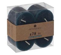Comptoir de la Bougie - Lot de 4 Bougies Votives Rustic 4,5cm Bleu Canard