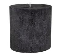 Bougie ronde style rustique - D 10 x H 10 cm - Noir Noir G