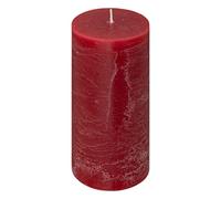 Bougie ronde effet rustique - D 7 x H 14 cm - Rouge Rouge G