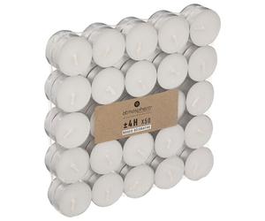 Atmosphera Bougies d'ambiance non parfumées blanc - Lot de 50
