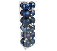 Atmosphera - Boule de noël 30 mm x18 Bleu Nuit