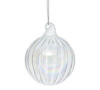 Atmosphera - Boule de noël en Verre 80mm strie Blanche