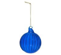 Atmosphera - Boule de noël en Verre 80mm strie Bleu