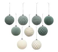 Atmosphera - Boule de noël pailletté Vert x9 80mm