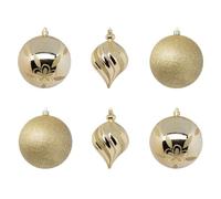 Atmosphera - Boule de noël Plastique 100mm x6 Or