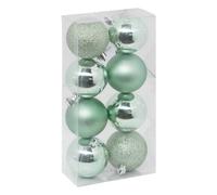 Atmosphera - Boule de noël Plastique 70mm x8 Vert Amande