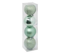 Atmosphera - Boule de noël Plastique 80mm x4 Vert Amande