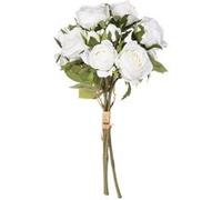 - Bouquet artificiel de 14 Roses - H. 40 cm - Blanc