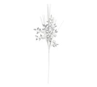 Créateur d'intérieur - Branche Déco de Noël Feuilles & Boules 75cm Argent