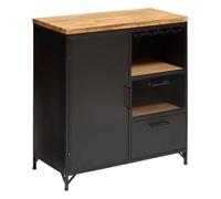 Atmosphera - Buffet 1 Porte Cierna Noir - métal et Bois