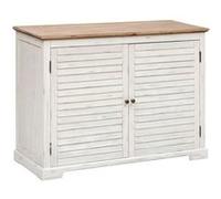 Atmosphera - Buffet 2 portes en bois OLBIA - Blanc et beige - OLBIA G