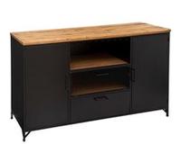 Atmosphera - Buffet 2 portes et 2 tiroirs en bois CIERNA - Noir et marron - CIERNA G