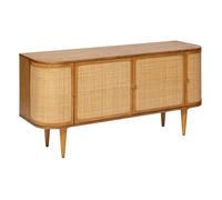 Atmosphera - Buffet 4 portes en bois et rotin KISCO - Marron - KISCO G
