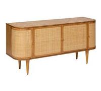 Atmosphera - Buffet 4 portes en bois et rotin KISCO - Marron - KISCO G