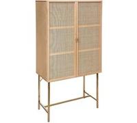 Buffet haut 2 portes ""Rayo"" cannage rotin 80x165cm - Atmosphera createur d'interieur
