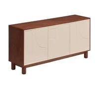 Atmosphera Buffet Jilani - 3 portes, 6 étagères, design géométrique, bois marron, 150x40 cm
