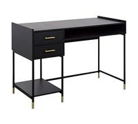 Atmosphera - Bureau Tedy - 2 tiroirs - Bois et métal - Noir