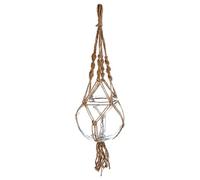 Atmosphera – Cache-pot en verre transparent et corde H16 cm