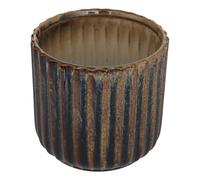 Atmosphera - Cache-pot Iko en Grès 16x16x15cm - Noir