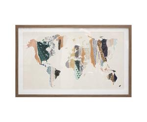 Atmosphera - Cadre "Monde" sous verre 80x50 cm