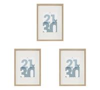 Atmosphera - Cadre photo Manu - bois et verre - 21x30 cm (Lot de 3)