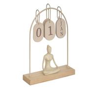 Atmosphera - Calendrier décoratif Yogi 20x6cm - Beige