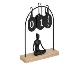 Atmosphera - Calendrier métal Yogi H.28,5cm assorti - Noir