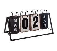 Atmosphera - Calendrier Vintage - métal - Noir et Blanc - 27x15 cm