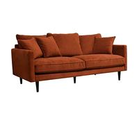 Atmosphera - Canapé 3 Places Candice Orange Ambre, Tissu Velours Déperlant, 194 cm, Fabriqué en France - pour Salon, Séjour