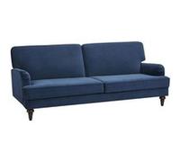 Atmosphera - Canapé convertible en velours Tova 3 places - Bleu nuit - Tova Bleu foncé G