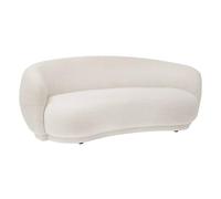 Atmosphera - Canapé Fixe Nesky - 2 Places Confort Semi-Ferme - Design Moderne en Tissu Blanc Résistant - Structure Bois et Métal - 192x99 cm