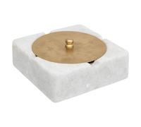 Atmosphera - Cendrier marbre métal 15x15cm Blanc